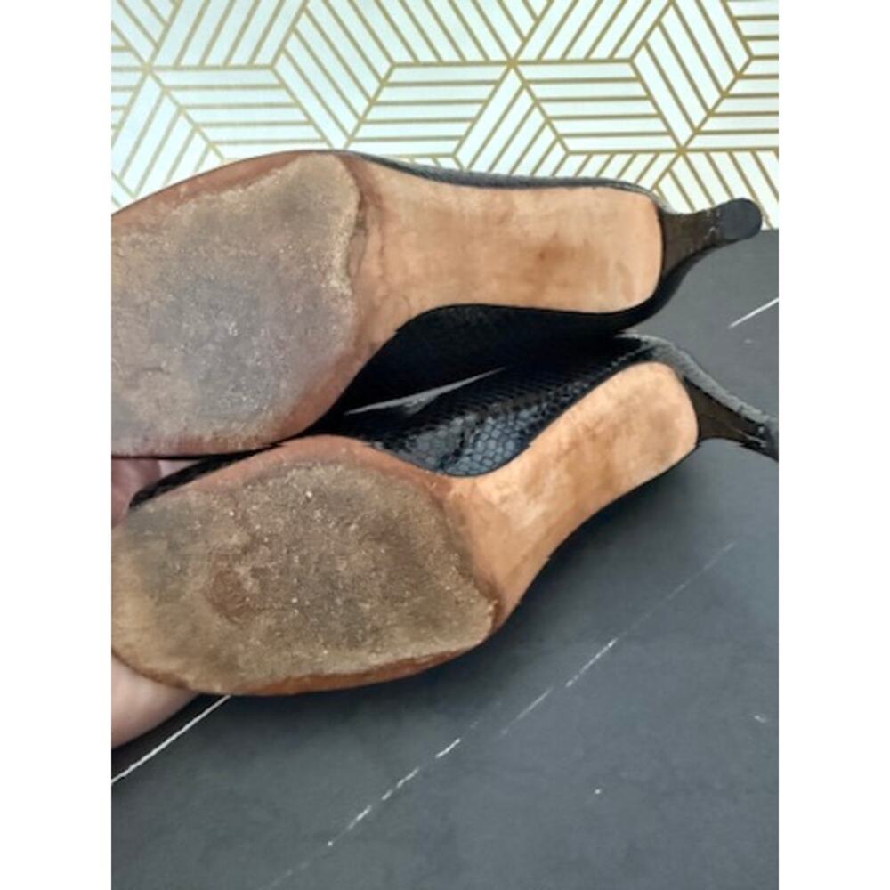 Stuart Weitzman Women's Black Open Toe Snakeskin … - image 7